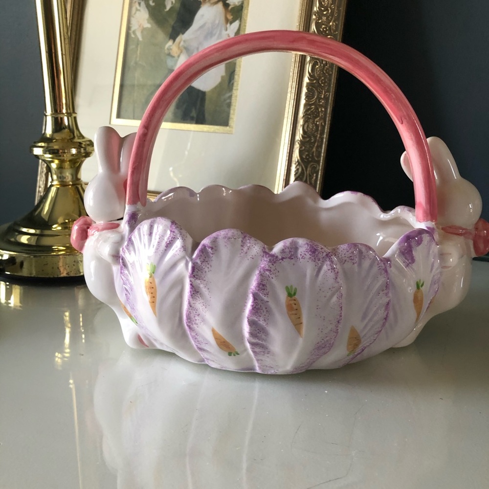 🐰ceramic bunny basket 🐰 - Picture 2 of 4